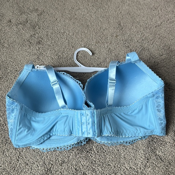 Rene Rofe Demi Lightly Padded Pale Blue Lace Bra SIZE 38D - Picture 4 of 5